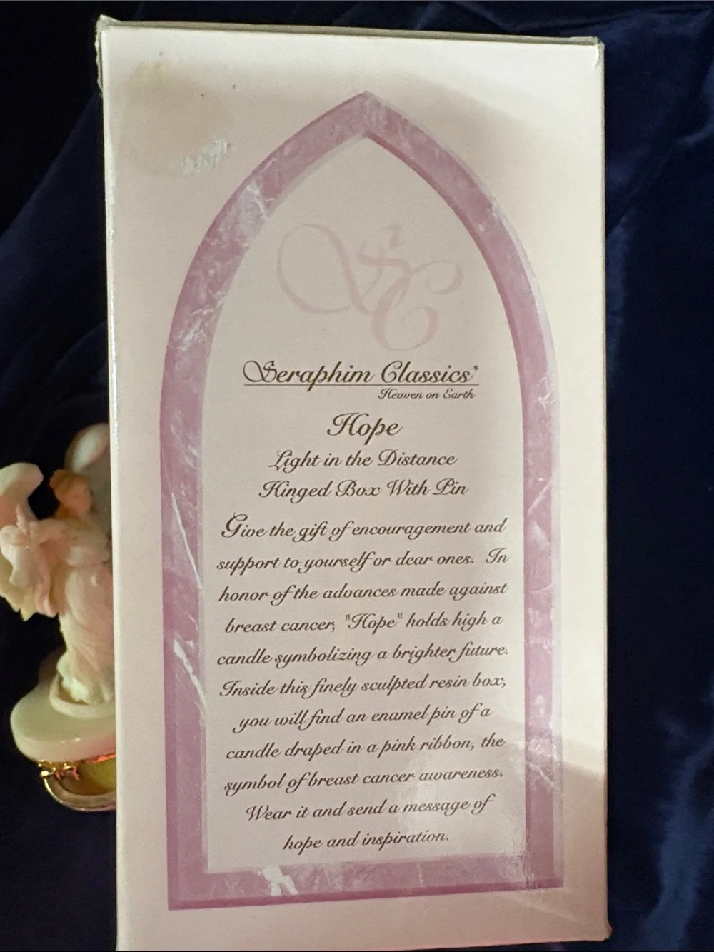Seraphim Hope Angel Figurine ringed box with pin
